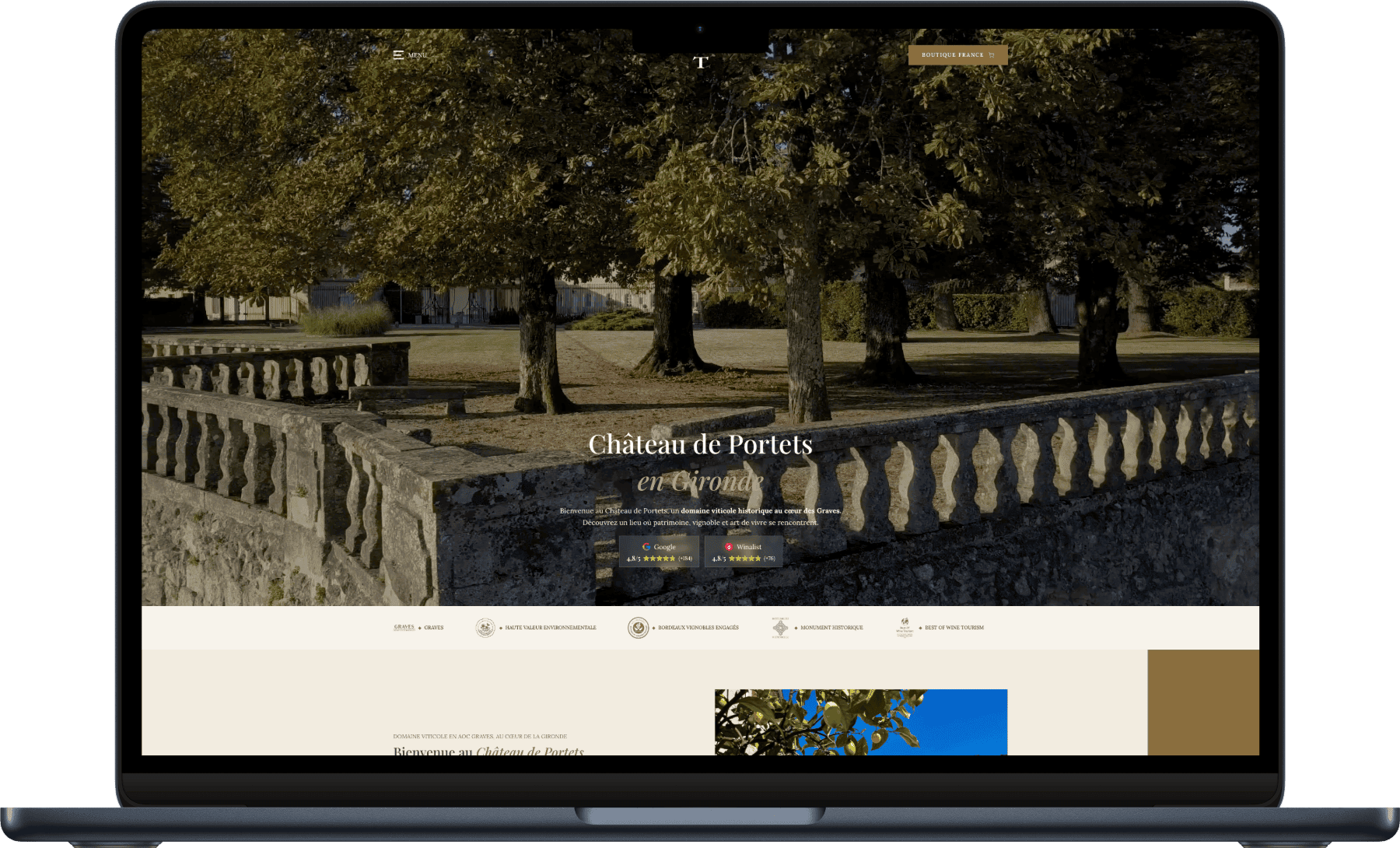 mockup site web macbook air